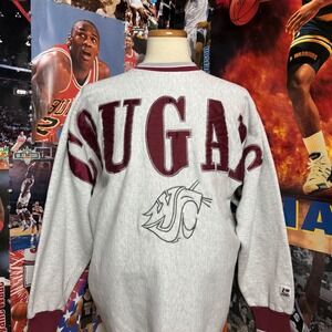 Vintage 90s Washington State Cougars WSU Legends Athletic NCAA Sweatshirt Sz 2XL